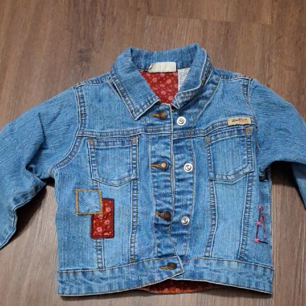 Levi's Kids Blue Denim Jacket with Flower Details